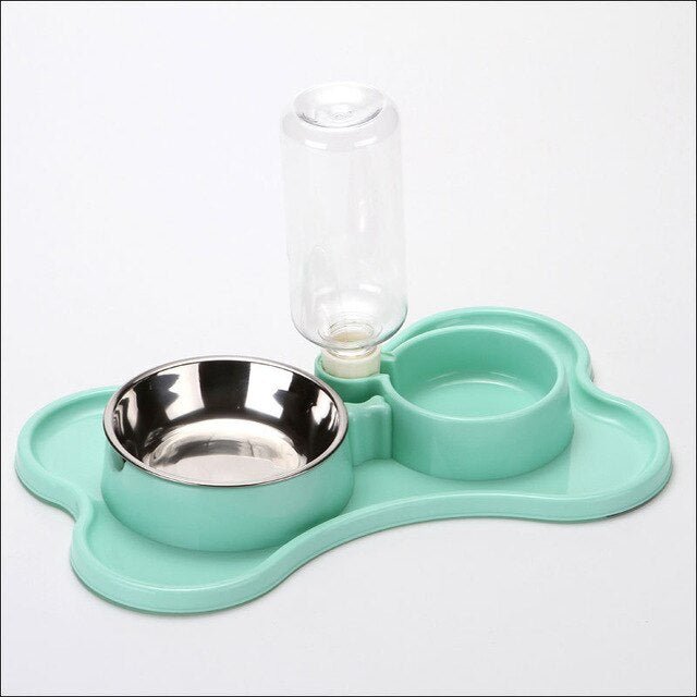 Cat Bowl Non-slip Pet Double Bowls Automatic Water Dispenser Puppy Eating Dish Food Feeder for Dogs Cats Pet Feeding Supplies