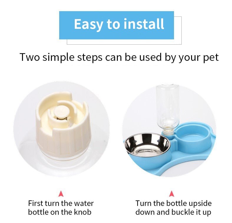 Cat Bowl Non-slip Pet Double Bowls Automatic Water Dispenser Puppy Eating Dish Food Feeder for Dogs Cats Pet Feeding Supplies