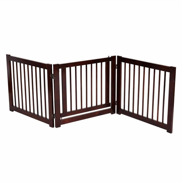 24" Configurable Folding 3 Panel Pine Wood Dog Fence Pet Dog Supplies PS6472