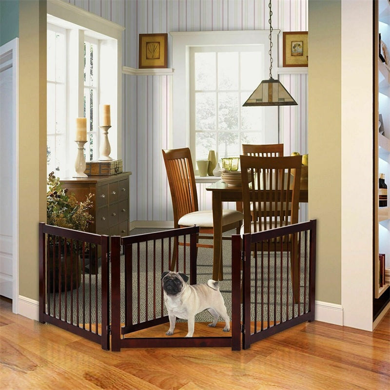 24" Configurable Folding 3 Panel Pine Wood Dog Fence Pet Dog Supplies PS6472