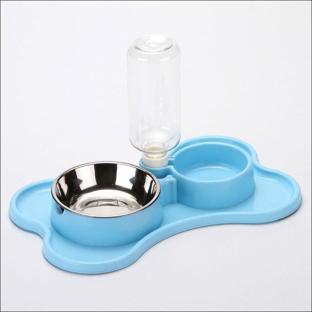 Cat Bowl Non-slip Pet Double Bowls Automatic Water Dispenser Puppy Eating Dish Food Feeder for Dogs Cats Pet Feeding Supplies